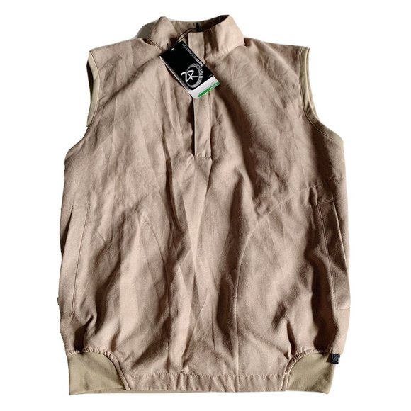 Zero Restriction NWT Classic Microsuede Golf Vest Taupe Tan MSRP $150+ Sz Small - Picture 1 of 10